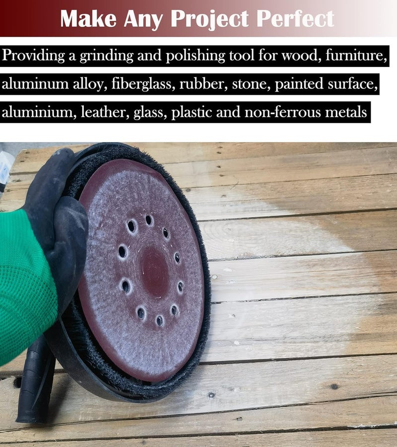 SACKORANGE 50 Pack 9-Inch 10 Hole 40 Grit Hook-and-Loop Drywall Sandpaper - Aluminum Oxide Sanding Disc for ‎9" Drywall Sander Wood Furniture Finishing - Image 4